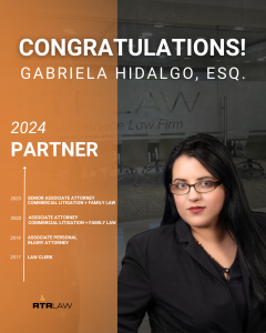 RTRLAW Congratulates Gabriela Hidalgo, Esq. Becoming Partner