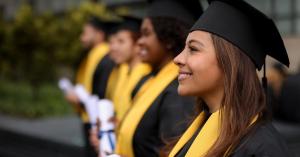 Students lining up for graduation