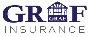 Graf Insurance Logo including the two-story building where they have been located for 100 years