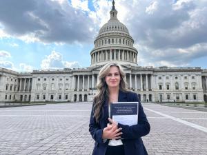 ALLATRA-President-Maryna-Ovtsynova-at-the-Capitol-with-a-Report-on-the-Illegal-Activities-of-Anti-Cult-Organizations-for-the-USCIRF