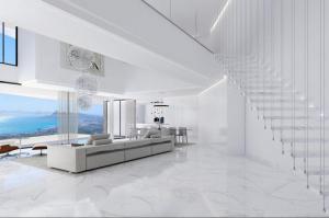 Modern living room with stunning views over the Mediterranean Sea  from Altea Hills Costa Blanca
