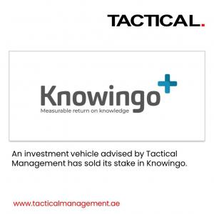 An investment vehicle advised by Tactical Management has sold its stake in Knowingo.