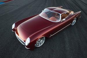 A bitchin' concept car in ruby red based on a '53 Corvette