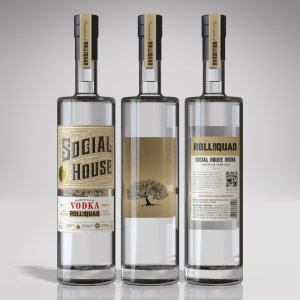 Bottle design of the limited edition Roll The Quad by Social House Vodka