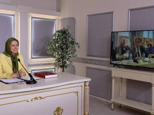 Mrs. Maryam Rajavi, speaking via video from Paris, criticized the long-standing policy of appeasement toward the Iranian regime by Western nations. She highlighted two major misconceptions that have enabled the government to maintain power.