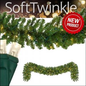 SoftTwinkle® Lights on Red Sleigh® Garland. Mesmerizing!