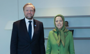 Maryam Rajavi meets with Bjørn Berge, Deputy Secretary General of the Council of Europe, and Several Representatives during Her Visit to the Council of Europe. They discussed the severe and systematic human rights violations and the regime's warmongering policies.