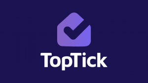 TopTick Stacked Logo White Lettering Purple Box