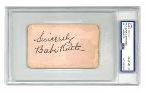 Babe Ruth signed ticket (invitation) for the “R.I. Independent Amateur Softball Championship”, dated Sept. 2-7, 1941, held in East Providence, R.I., graded GEM MT 10 (est. $4,000-$5,000).