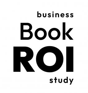 This is a logo with the words Business Book ROI Study in bold, block letters