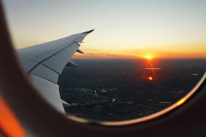 Inspiration at 30 000 ft,sunset from an airplane