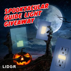 This image is a promotional Halloween themed banner of our guide light prizes and giveaway information