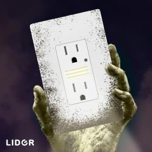 This image is a Halloween themed promotional photo of our guide light outlet device