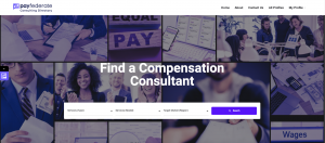 Home page of Compensation Consulting Directory showing searchable capabilities