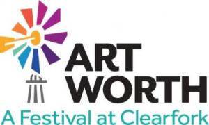 Art Worth Festival Logo Mirrors the Stained-Glass Windmill in the Plaza of The Shops at Clearfork