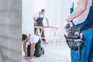 a stands with renovation tools