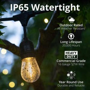 Wintergreen Lighting® S14 Edison-style Commercial Style Patio Lights are Outdoor Rated
