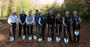 Satellite Industries' Todd Hilde, John Babcock and Stakeholders at the Groundbreaking Site