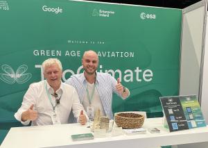 Gary Byrnes, CEO (L), and Felix Roick, COO (R), of Tao Climate at World Aviation Festival 2024, Amsterdam, Netherlands.