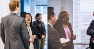 Basswood Counsel partners and team members chatting with guests during the lunch and socials.