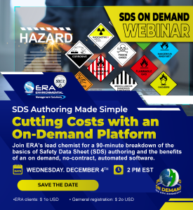 Details about ERA's SDS on Demand Webinar, December 4th, 2 PM EST