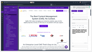 Agility CMS Web Studio User Interface