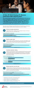 Infographic with the title: HP Elite SFF 805 G9 Desktop PC: Maximize performance while using less power