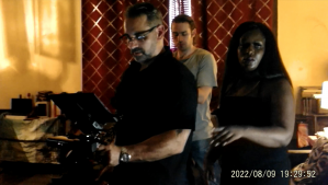 Director Shannon Alexander filming Chris DeFlorio and Ashley Roland-White in his new paranormal documentary, "IT'S COMING" premiering November 8 (L-R: Chris DeFlorio, Shannon Alexander, Ashley Roland-White)