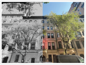 Bloomingdale School of Music's brownstone archival and current images