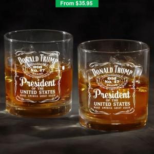 Donald Trump President of United State 2024 whiskey glass is newly released now