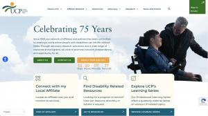 The image is of UCP.org's new homepage. The website’s fresh, minimalist design provides a clutter-free environment that enhances accessibility, ensuring easy navigation across all pages for people of all abilities.