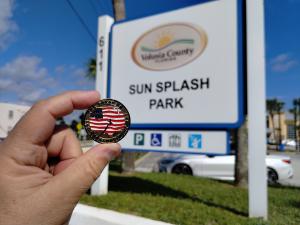 Great US Treasure Hunt coin at Sun Splash Park, Daytona Beach