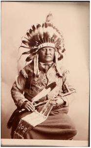 Cabinet card signed in pencil by Sioux Chief Rain-In-The-Face, the man who personally killed Gen. George A. Custer, taken for the Chicago World's Fair of 1893 (est. $10,000-$20,000).