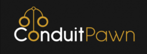 Conduit Pawns Logo using black, white and gold