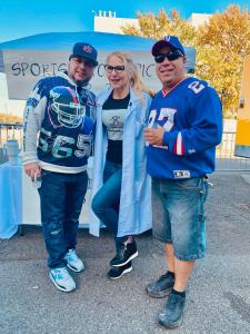 Photo of two NY Giants fans and Dr Natanya Wachtel