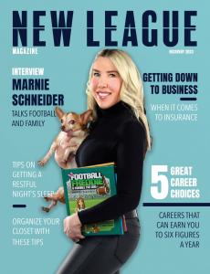 Magazine Cover image of New League Magazine with Marnie Schneider on the Cover