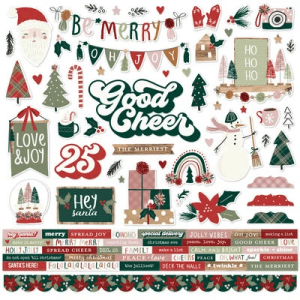 A cozy, earthy Christmas-themed collection kit featuring warm boho colors, natural textures, and festive designs with motifs like pine trees, ornaments, stars, and rustic holiday patterns.