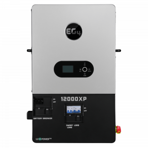 Front view of the EG4 12000XP, highlighting its durable exterior and technology designed for optimal energy storage and power management.