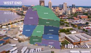 Visualization of West End Neighborhood locations in Louisville, KY.