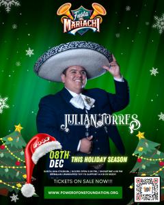 Fiesta Del Mariachi Headliner is Death Row Records artist Julián Torres, whose powerful voice recently graced the 2024 World Series.