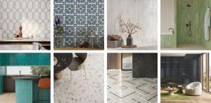 A collage of tile installation images from Architessa's September tile launch