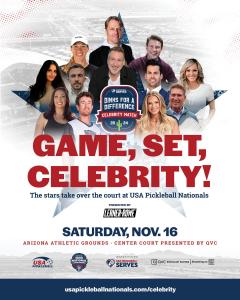 USA Pickleball Dinks for a Difference Celebrity Match Roster