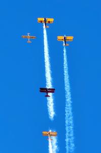 Army Air Corps Bi-Planes fly over Phoenix Veterans Day Parade 2024