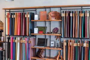 Leather Display at The Tannery Row Showroom