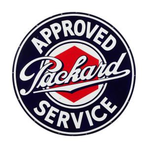 American 1930s Packard ‘Approved Service’ double-sided porcelain sign, 60 inches in diameter, graded 8.5 and 8.75 and both sides are in very good condition (est. CA$9,000-$12,000).