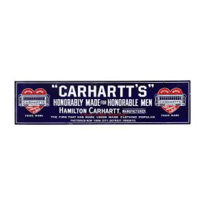 Canadian single-sided porcelain sign from the 1910s for Carhartt, Inc. – a heavy-duty work wear company, 18 inches by 72 inches and graded near-perfect at 9.5 (est. CA$9,000-$12,000).