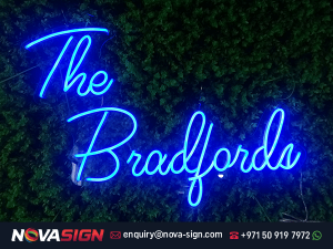 Blue Light Neon Signage board by Nova Sign in Dubai