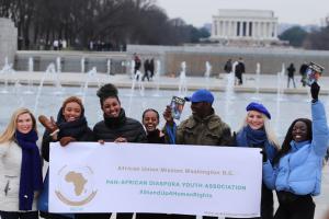 Pan-African Diaspora Youth join Youth for Human Rights march.
