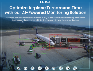 An Airplane with turnaround processes featured e.g. baggage cart arrival