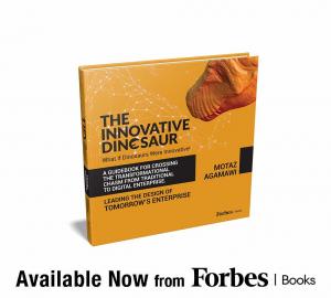 Book cover image for The Innovative Dinosaur by Motaz Agamawi